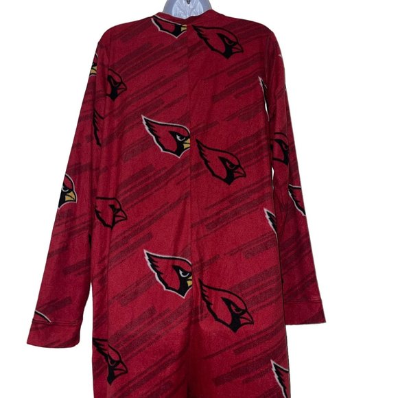 NFL Team Apparel Arizona Cardinals Mens Pajamas M Football Unionsuit Soft Fleece - Picture 7 of 9